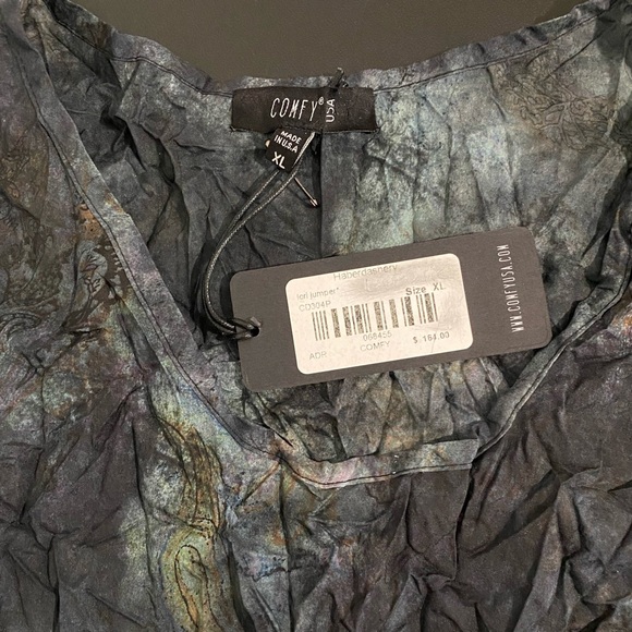 Comfy USA — Lori Jumper Dress Nicolas Print XL Lagenlook Art to Wear - Picture 10 of 11